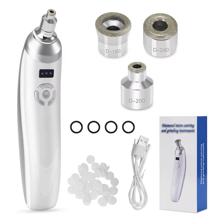 4Pcs Tips Portable Diamond Microdermabrasion Machine for anti Aging Blackhead Remover Exfoliator for Acne Scars