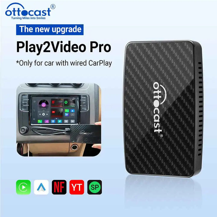 Play2Video Pro Wireless Android Auto Carplay Adapter USB Multimedia Video for Youtuber Car Accessories for VW Benz Audi