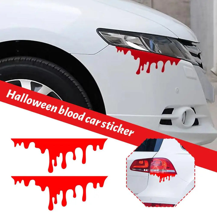 Red Blood Drips Stickers Auto Halloween Theme Styling Car Headlight Sticker Waterproof Bumper Sticker Car Decoration Sticker