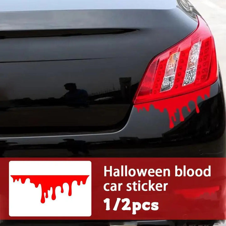 Red Blood Drips Stickers Auto Halloween Theme Styling Car Headlight Sticker Waterproof Bumper Sticker Car Decoration Sticker